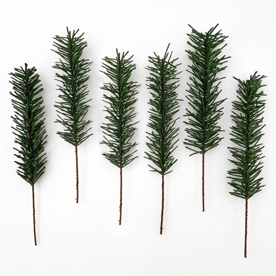 Set of 6 Paper Pine Sprigs for Feather Trees and Crafting ~ Austria